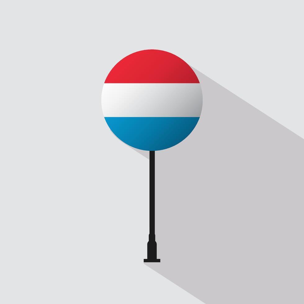 Luxembourg National Circle Sign Flag Illustration vector