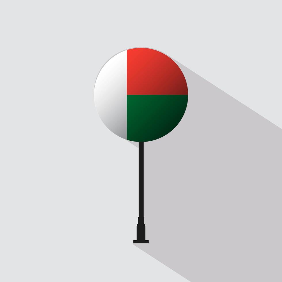 Madagascar National Circle Sign Flag Illustration vector