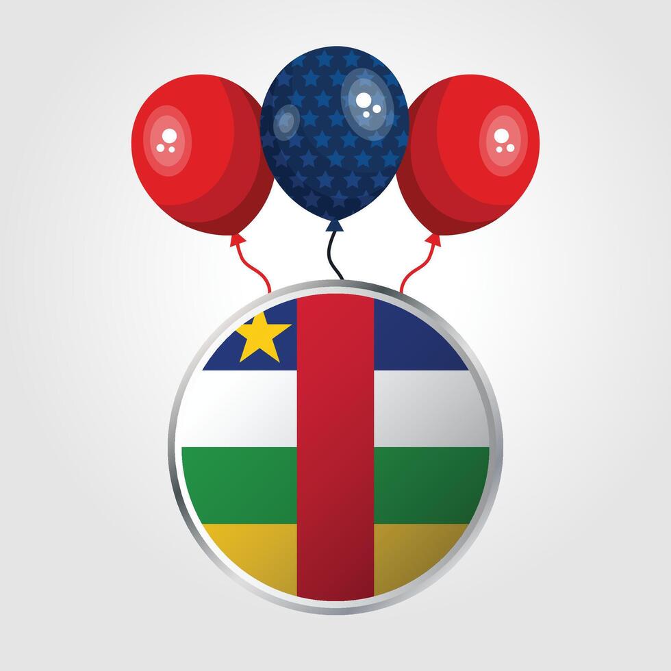 Celebration Central African Republic National Flag With Balloons vector