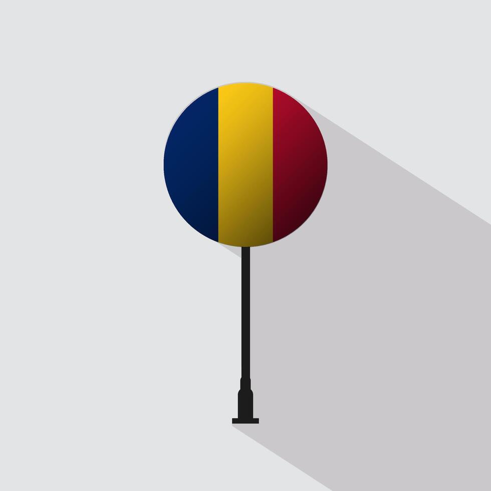 Romania National Circle Sign Flag Illustration vector