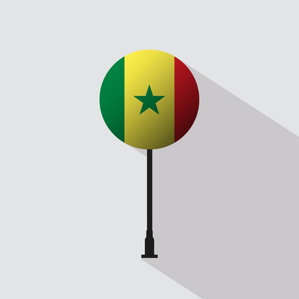 Senegal Circle Sign Flag Illustration vector