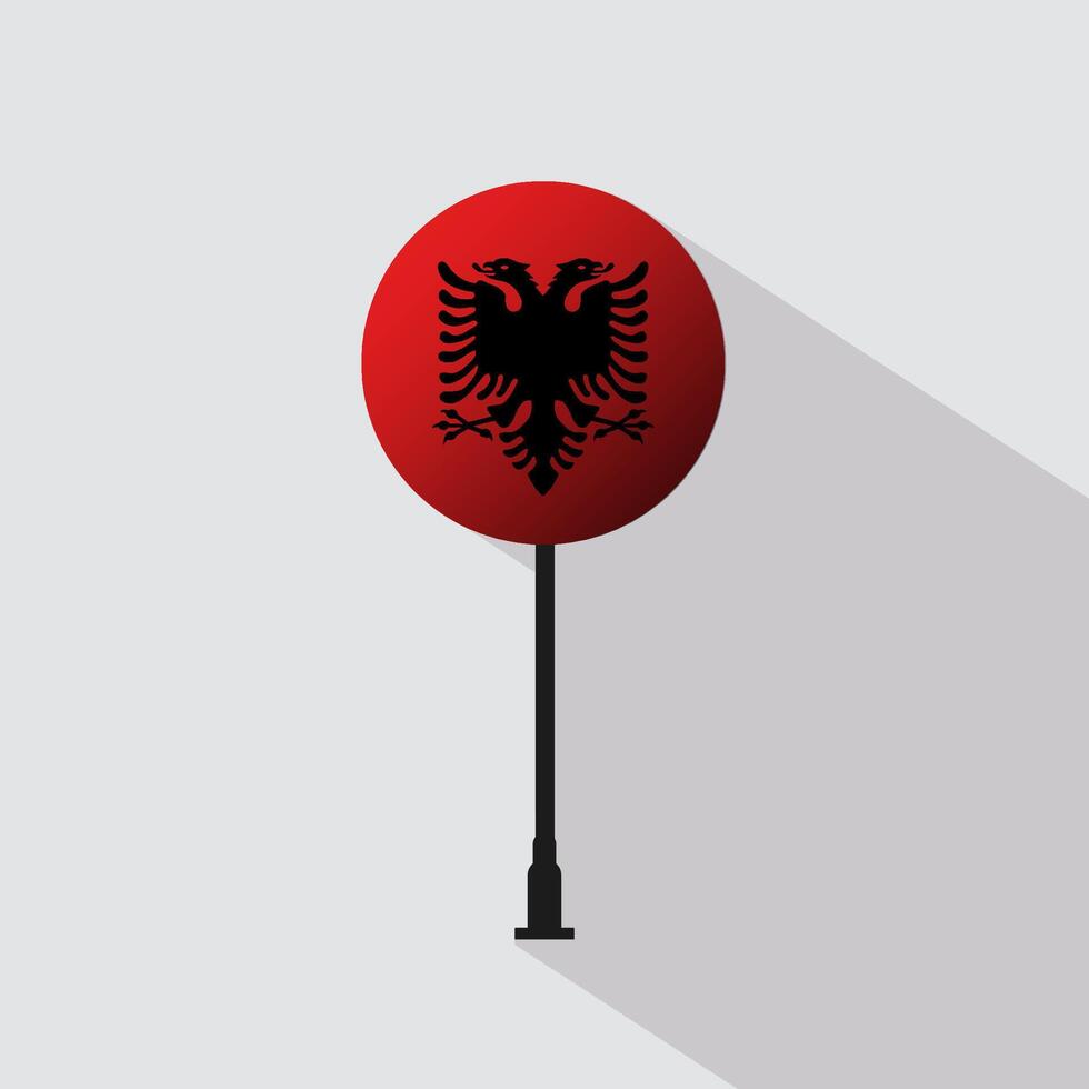 Albania Circle Sign Flag Illustration vector