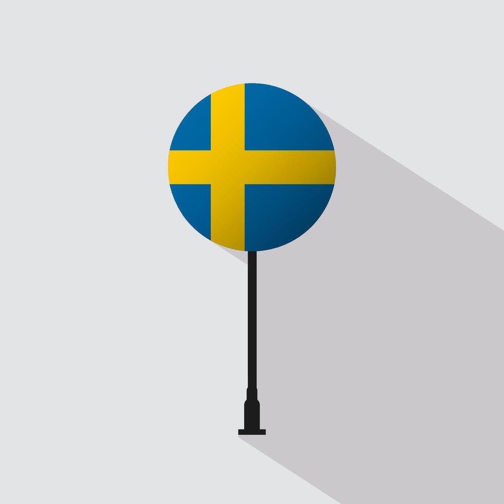Sweden National Circle Sign Flag Illustration vector