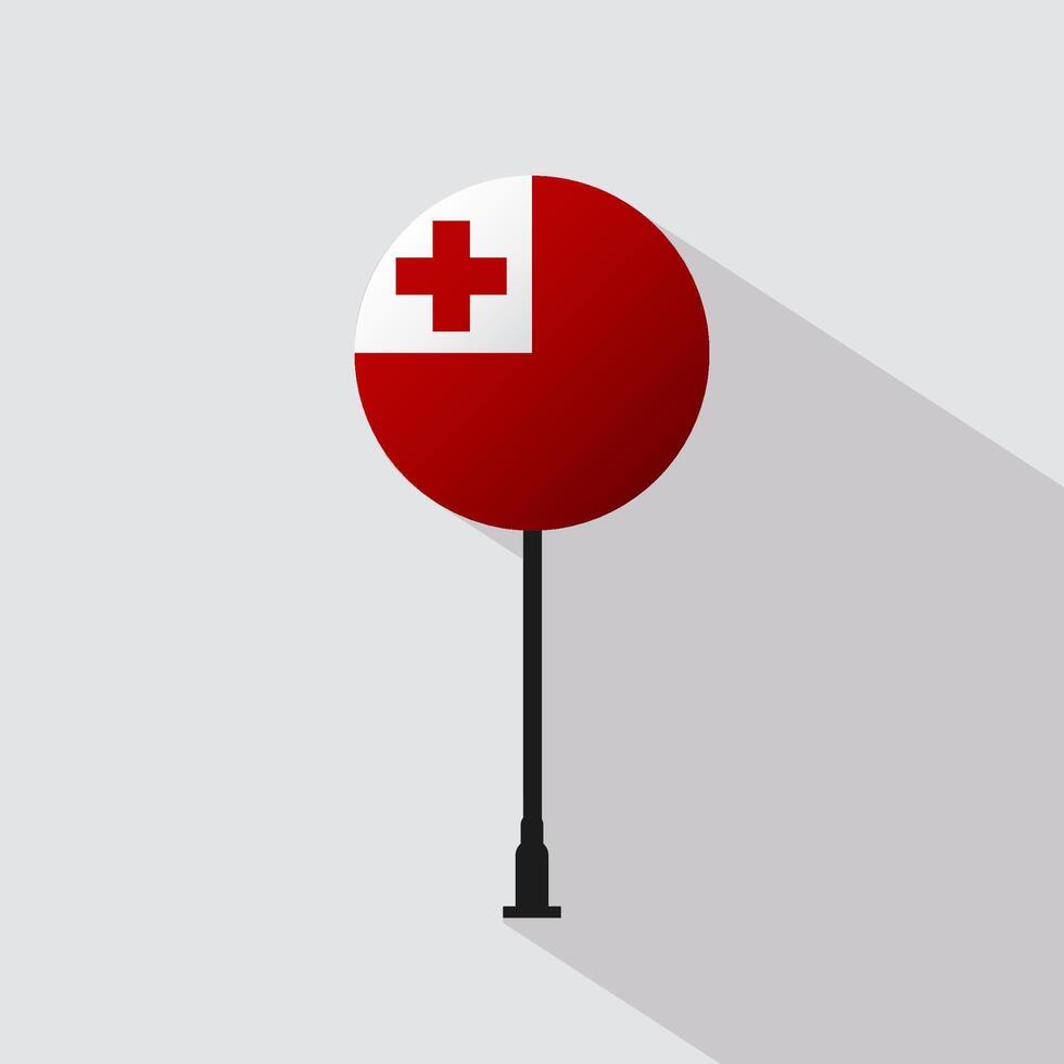 Tonga National Circle Sign Flag Illustration vector