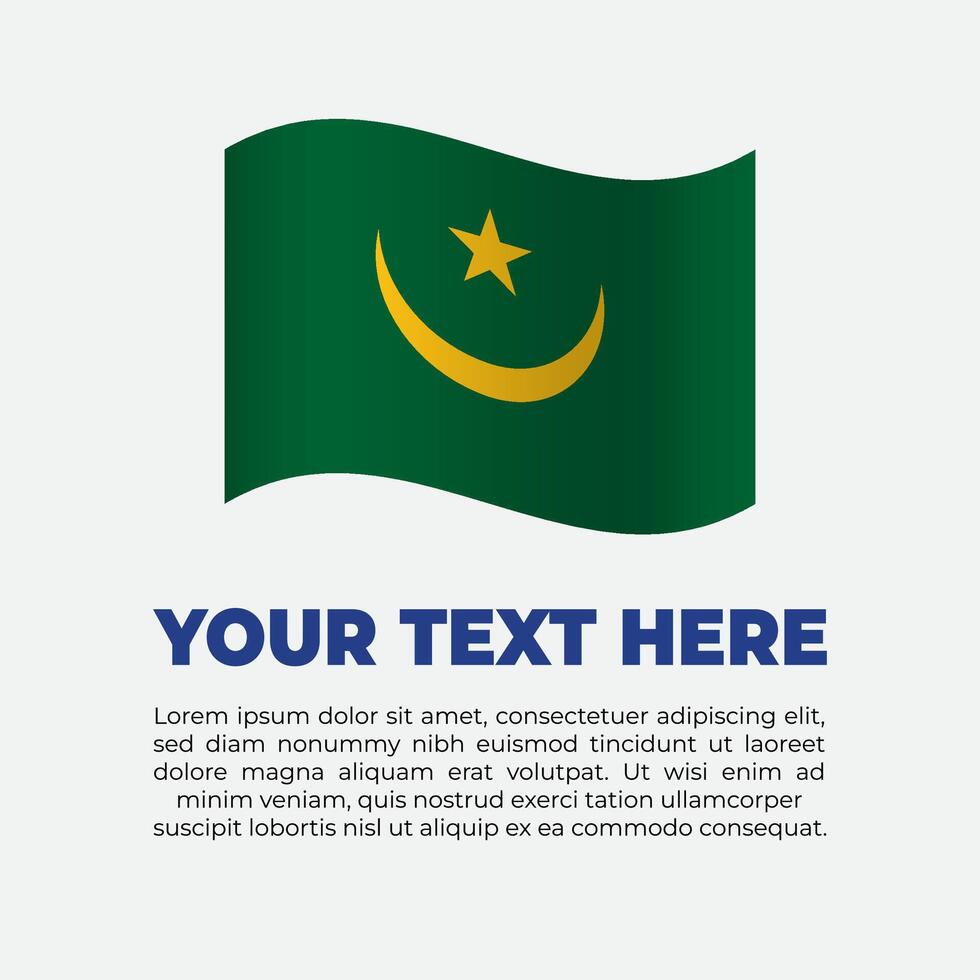 Mauritania Flag Banner Background Template vector
