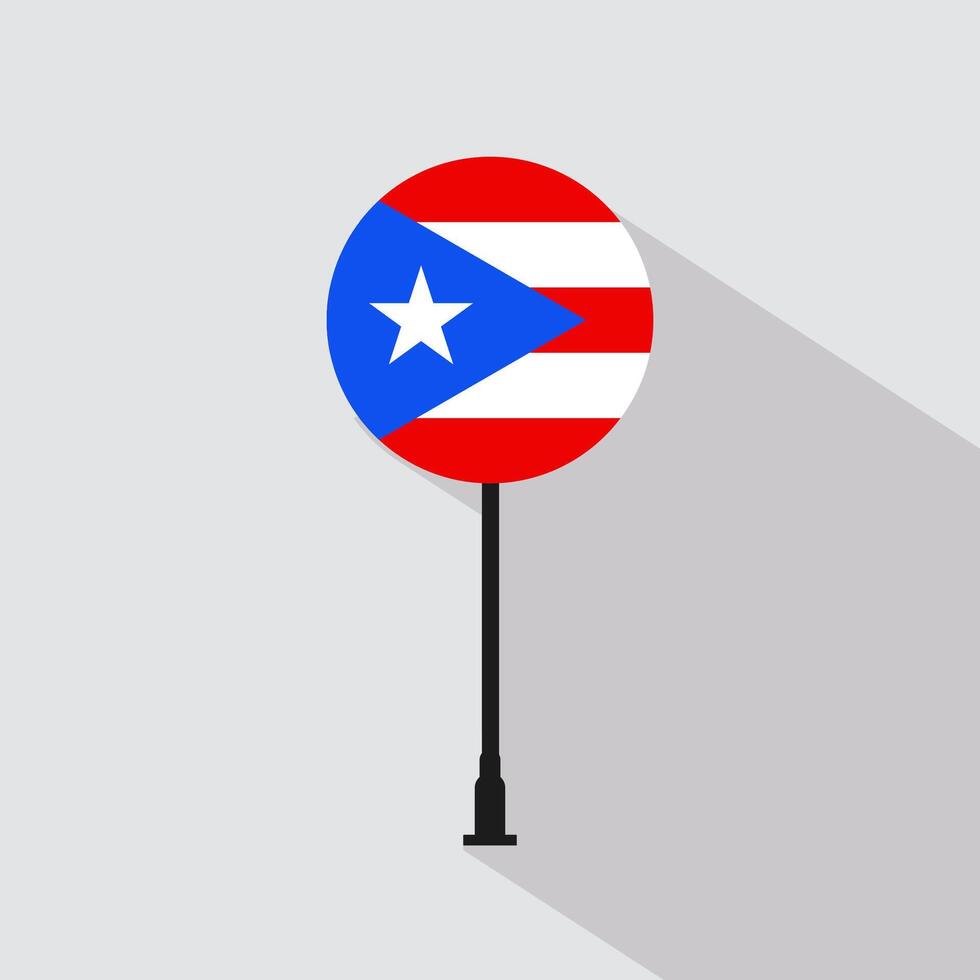 Puerto Rico National Circle Sign Flag Illustration vector