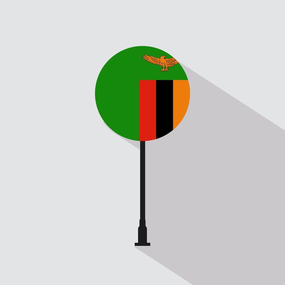 Zambia National Circle Sign Flag Illustration vector
