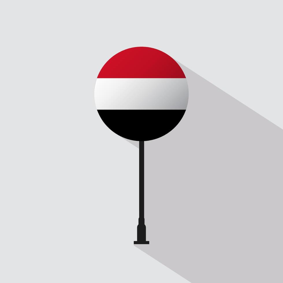 Yemen National Circle Sign Flag Illustration vector