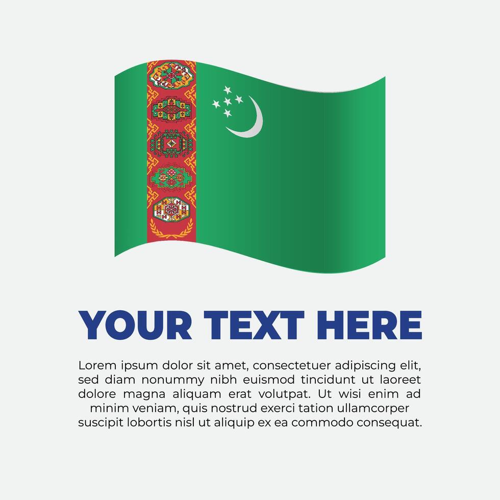 Turkmenistan Flag Banner Background Template vector