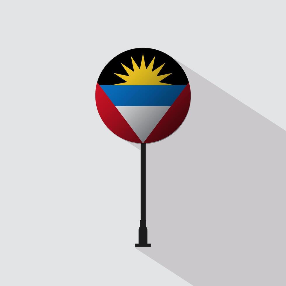 Antigua and Barbuda National Circle Sign Flag Illustration vector