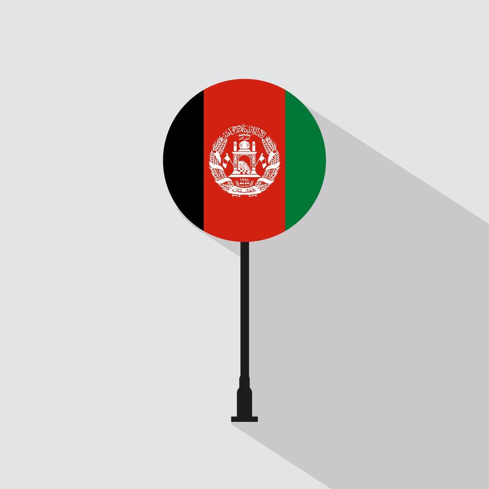 Afghanistan National Circle Sign Flag Illustration vector