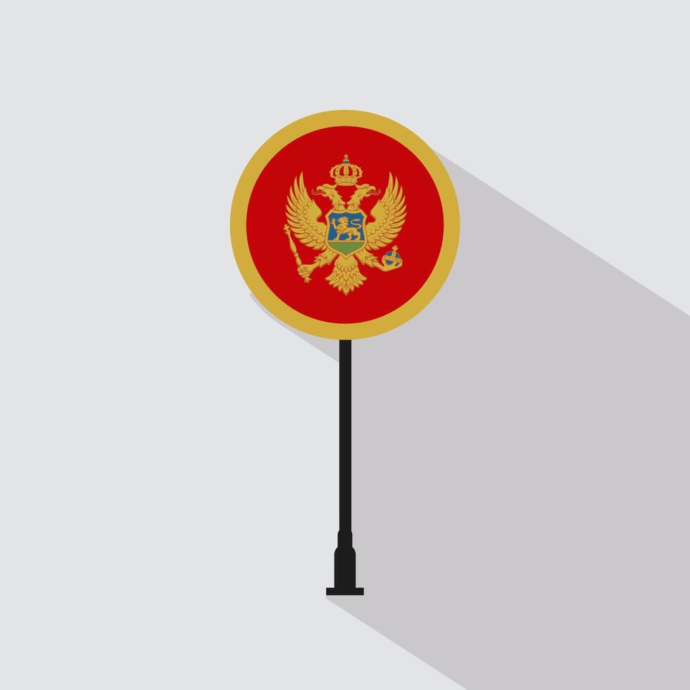 Montenegro National Circle Sign Flag Illustration vector