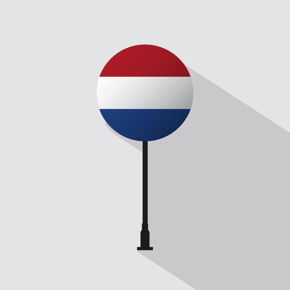 Netherlands National Circle Sign Flag Illustration vector