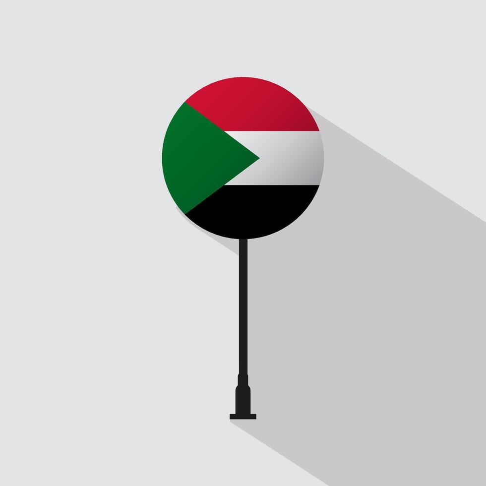 Sudan National Circle Sign Flag Illustration vector