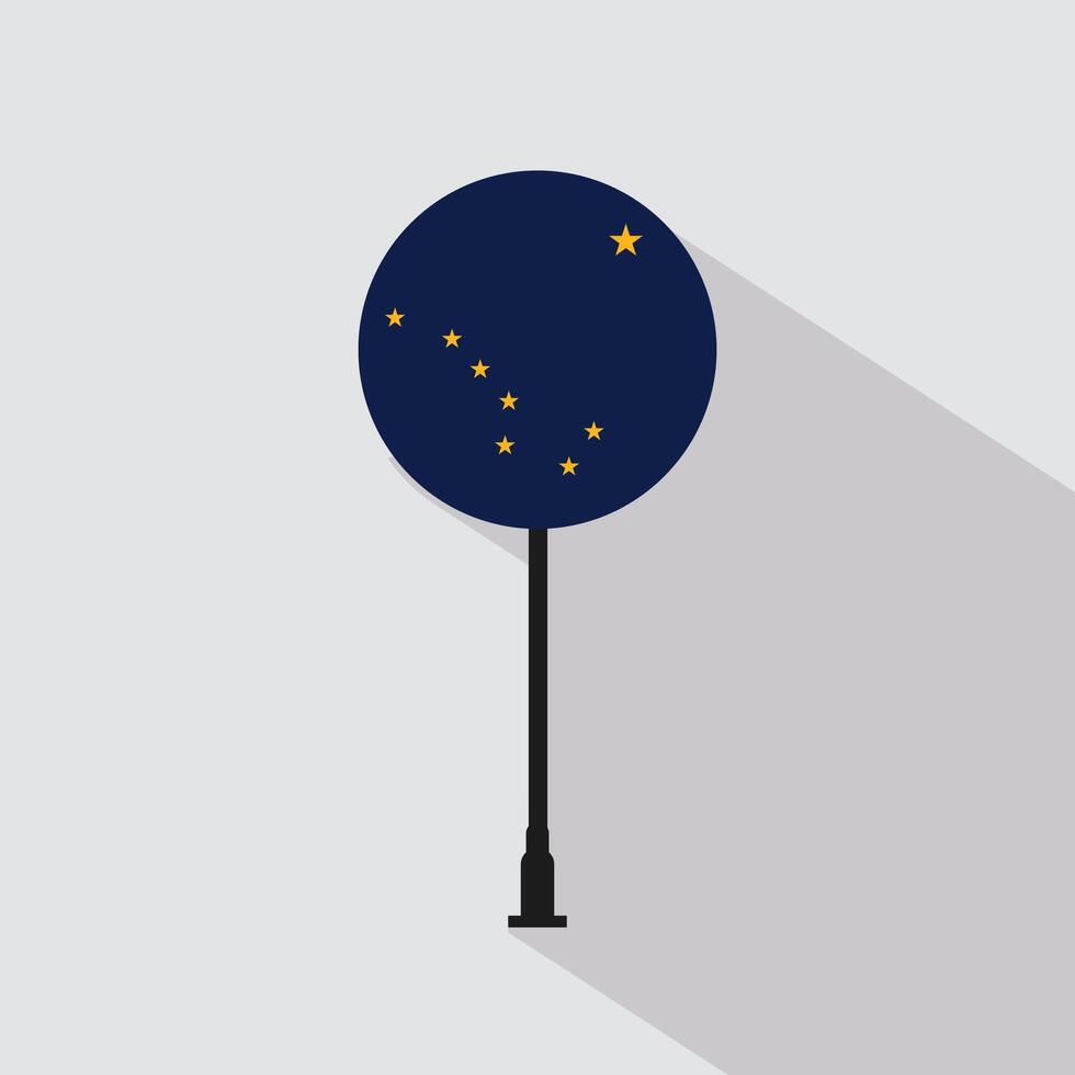 Alaska National Circle Sign Flag Illustration vector