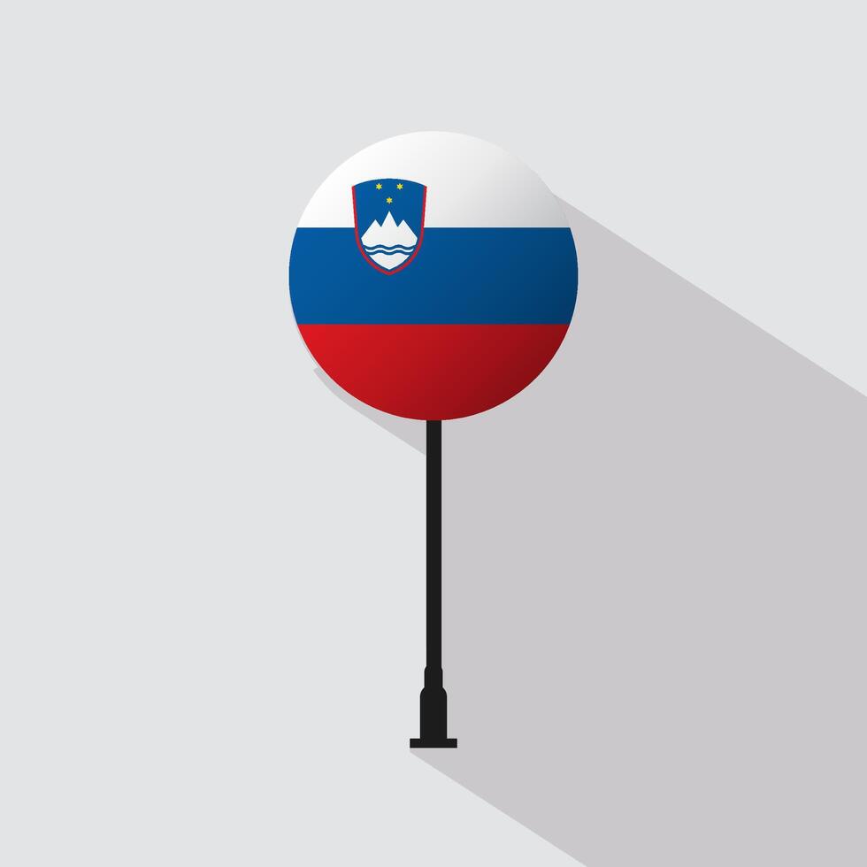Slovenia National Circle Sign Flag Illustration vector