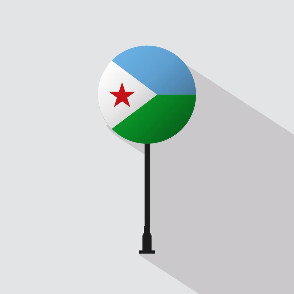 Djibouti National Circle Sign Flag Illustration vector