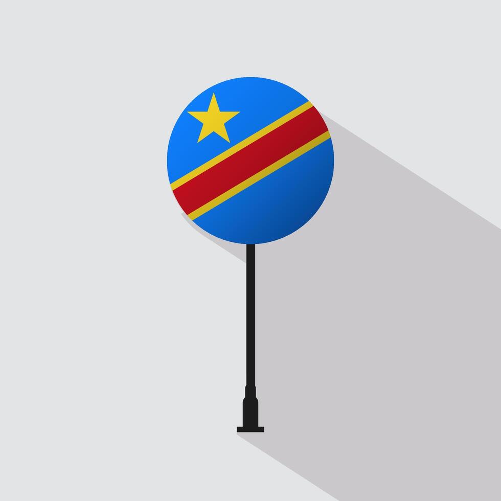 Democratic Republic of the Congo National Circle Sign Flag Illustration vector