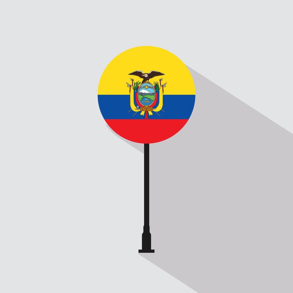 Ecuador National Circle Sign Flag Illustration vector