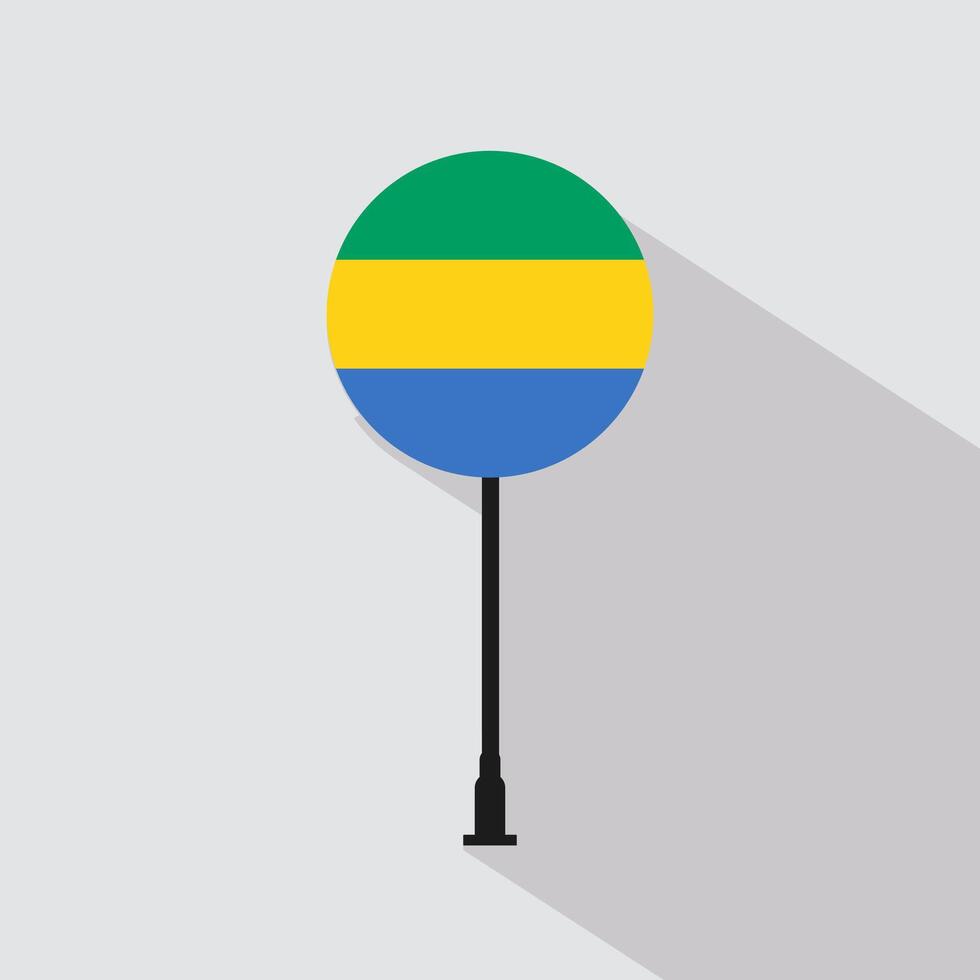 Gabon National Circle Sign Flag Illustration vector
