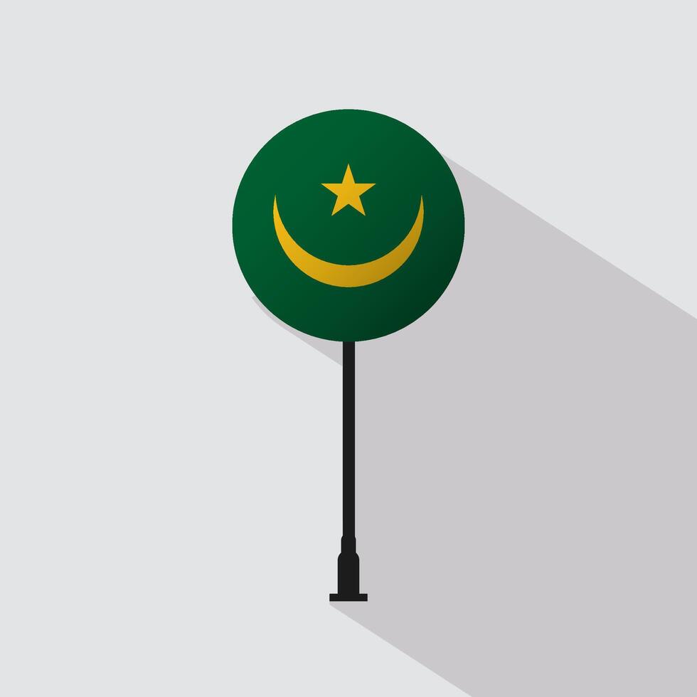 Mauritania National Circle Sign Flag Illustration vector