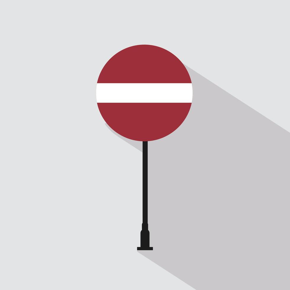 Latvia National Circle Sign Flag Illustration vector