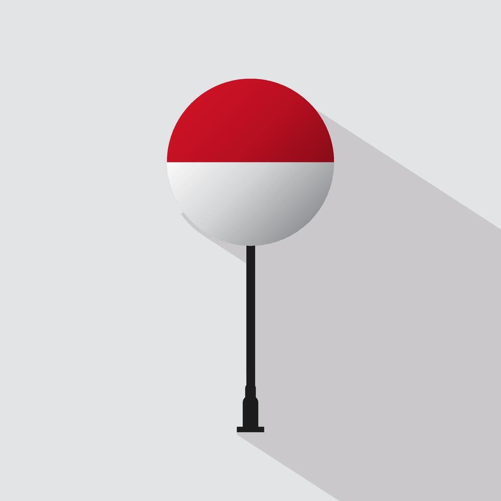 Monaco National Circle Sign Flag Illustration vector