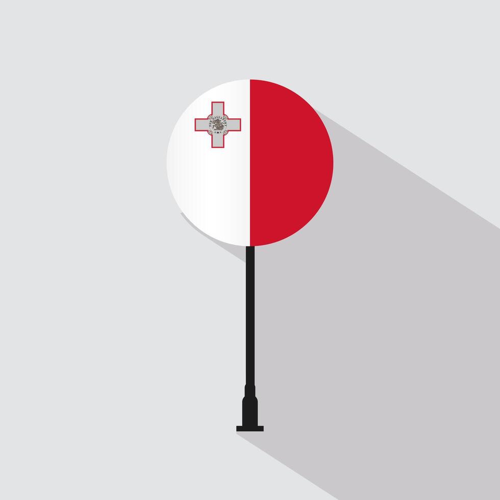 Malta National Circle Sign Flag Illustration vector