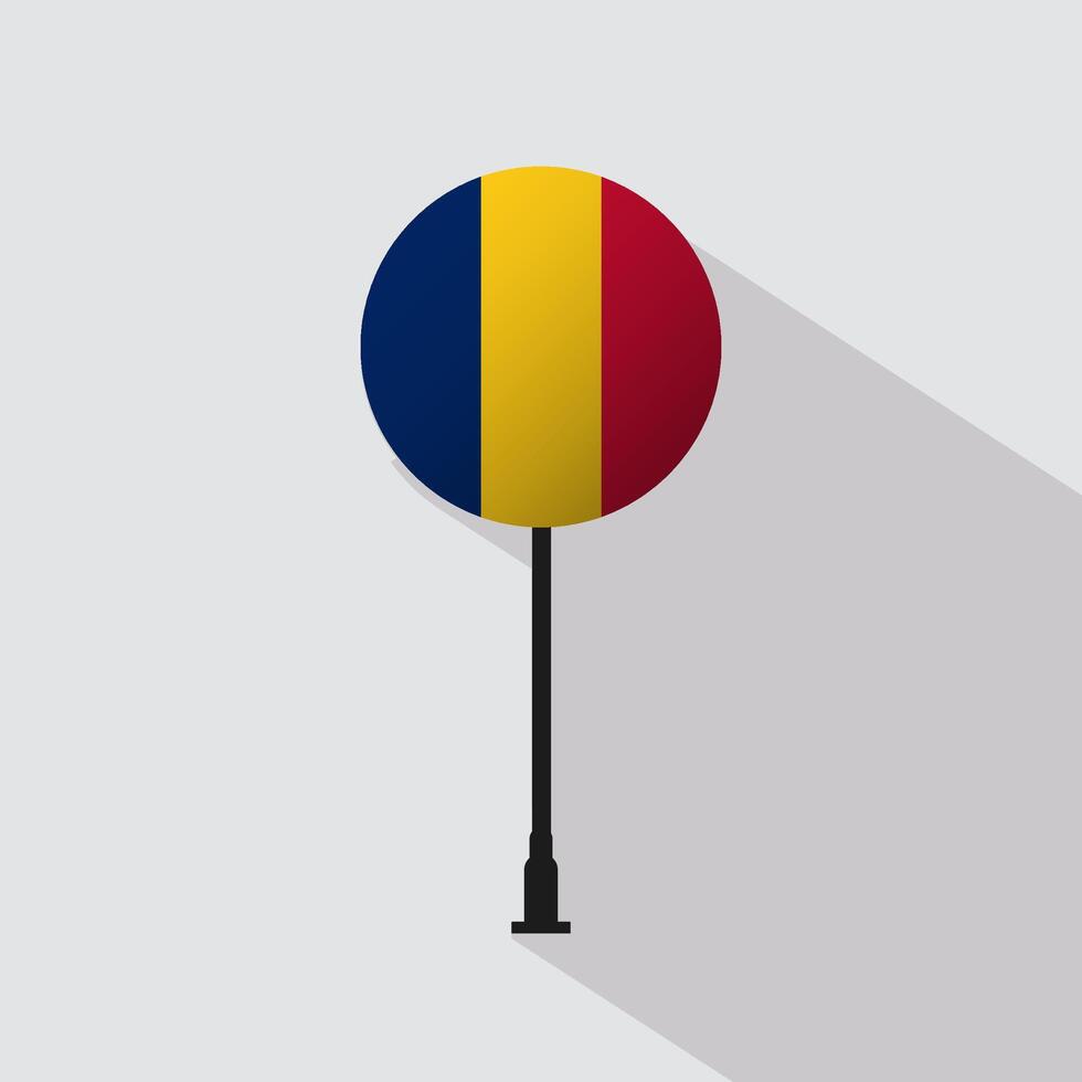 Chad National Circle Sign Flag Illustration vector