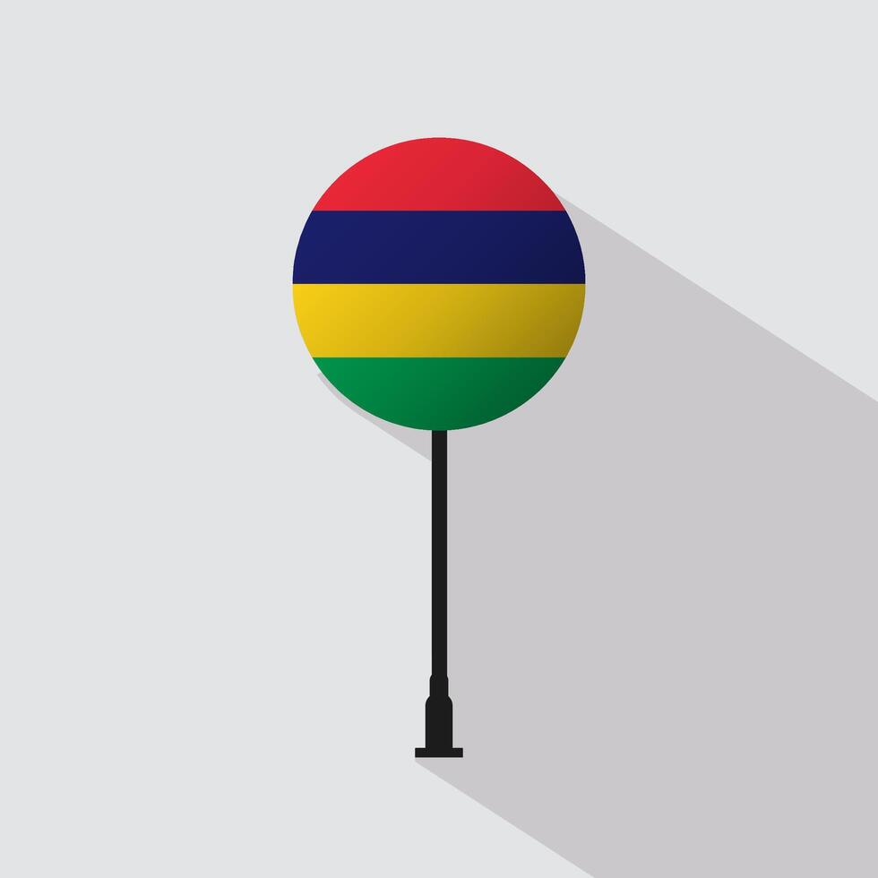 Mauritius National Circle Sign Flag Illustration vector