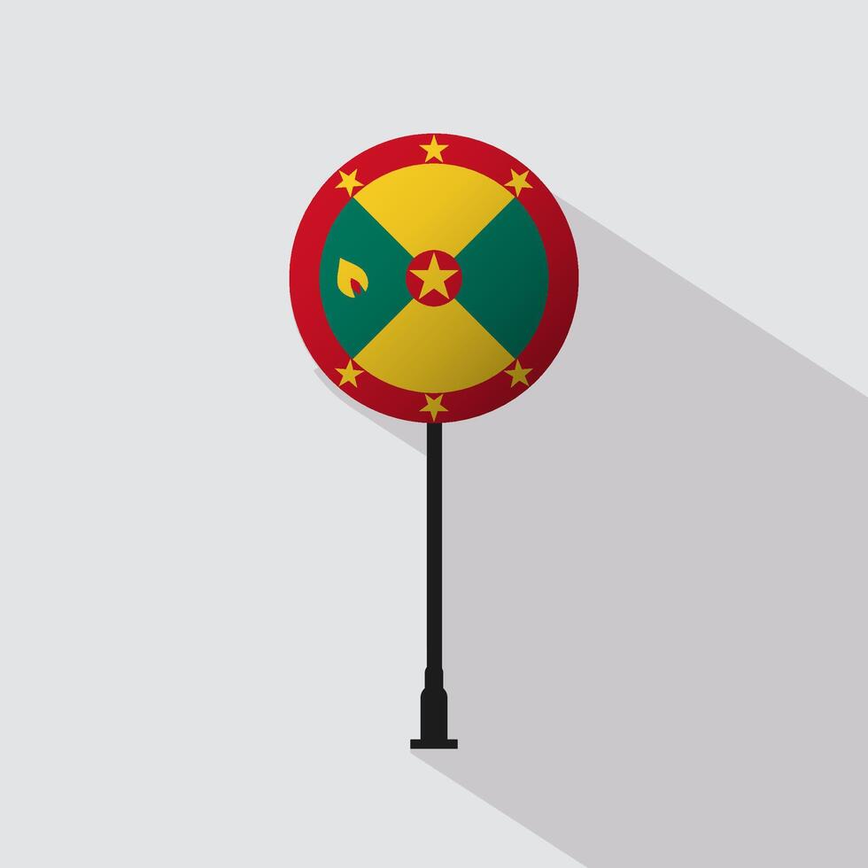 Grenada National Circle Sign Flag Illustration vector
