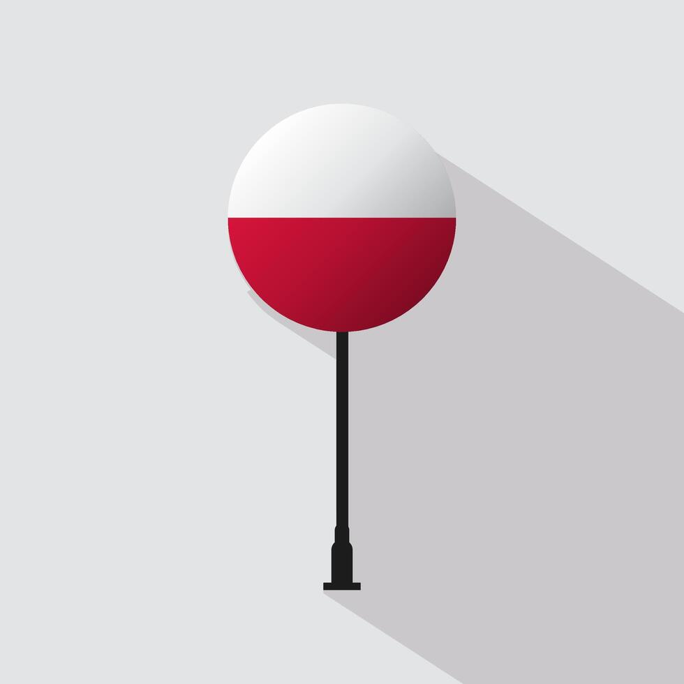 Poland National Circle Sign Flag Illustration vector