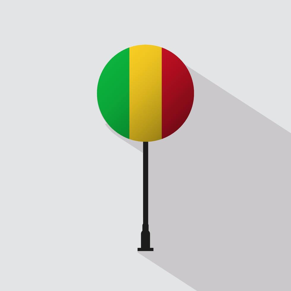 Mali National Circle Sign Flag Illustration vector
