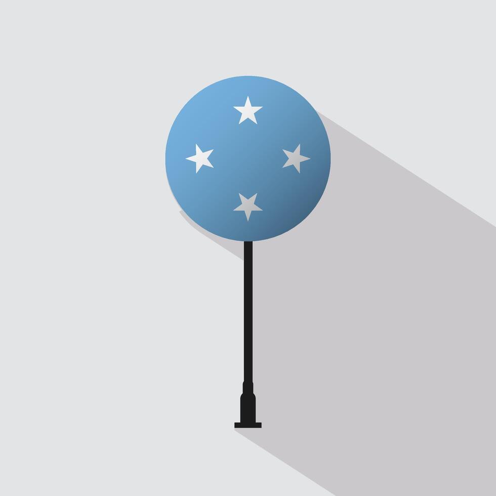 Micronesia National Circle Sign Flag Illustration vector