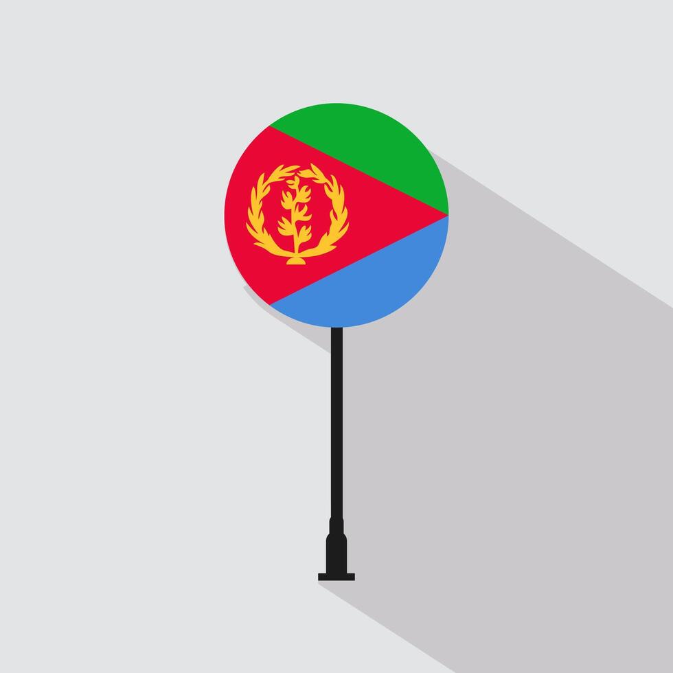 Eritrea National Circle Sign Flag Illustration vector