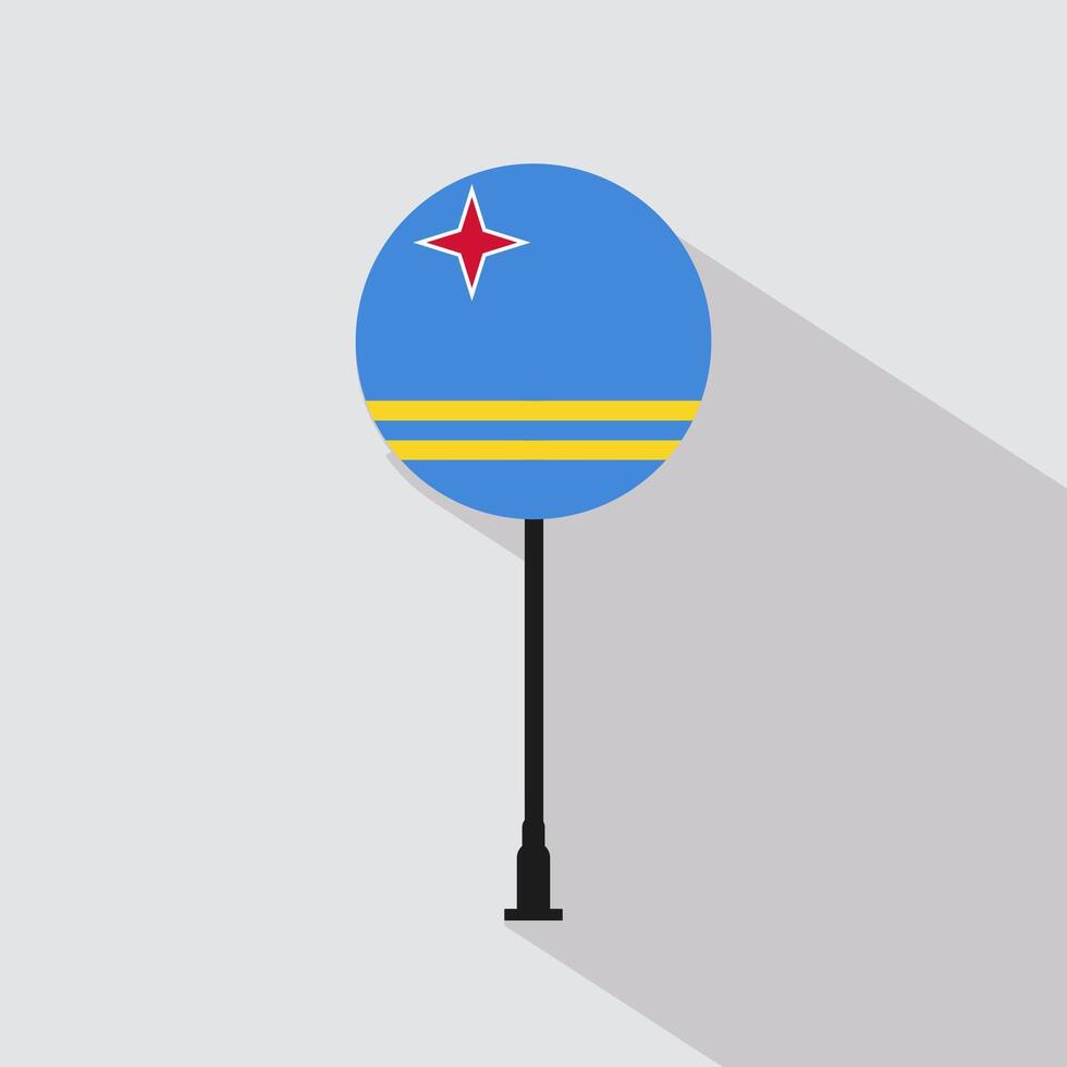 Aruba National Circle Sign Flag Illustration vector
