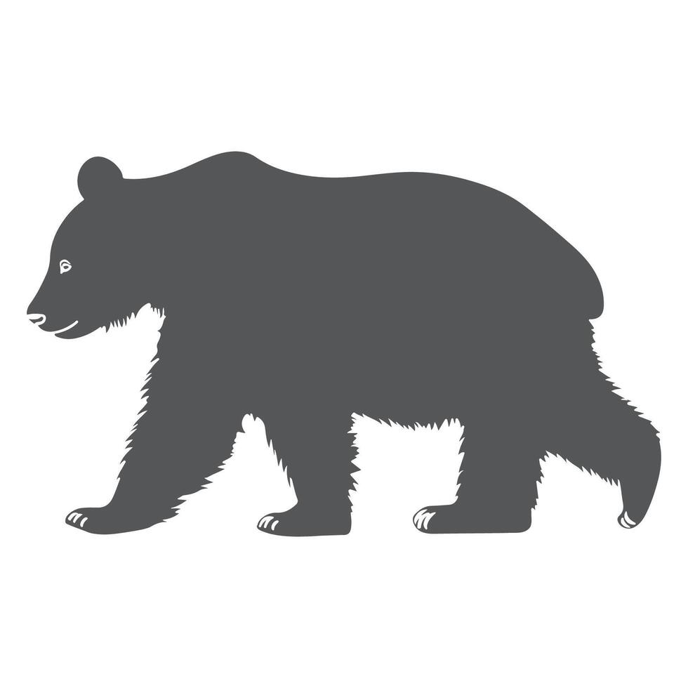 A silhouette of a bear on a white background vector