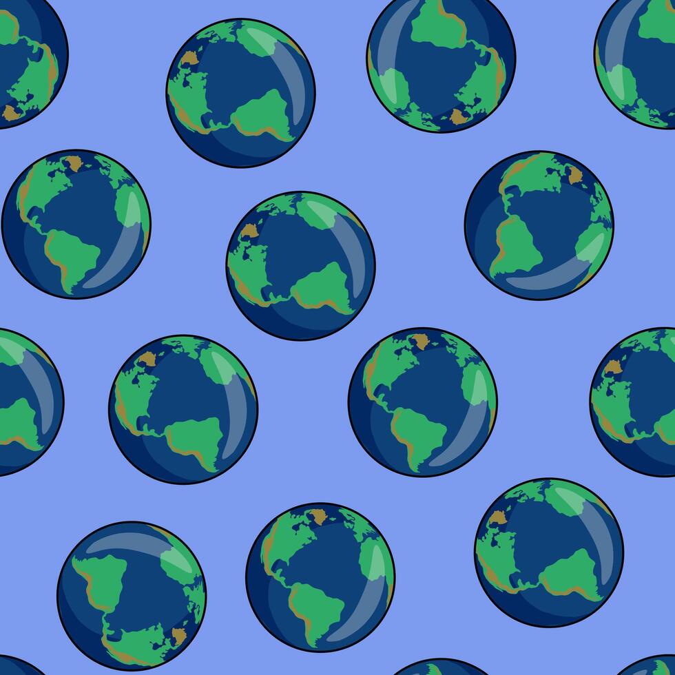 seamless pattern with west part of globe vector