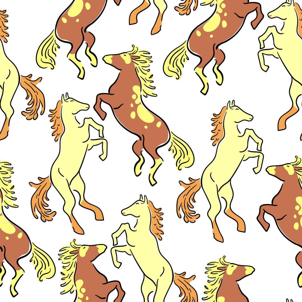 seamless pattern with horses vector