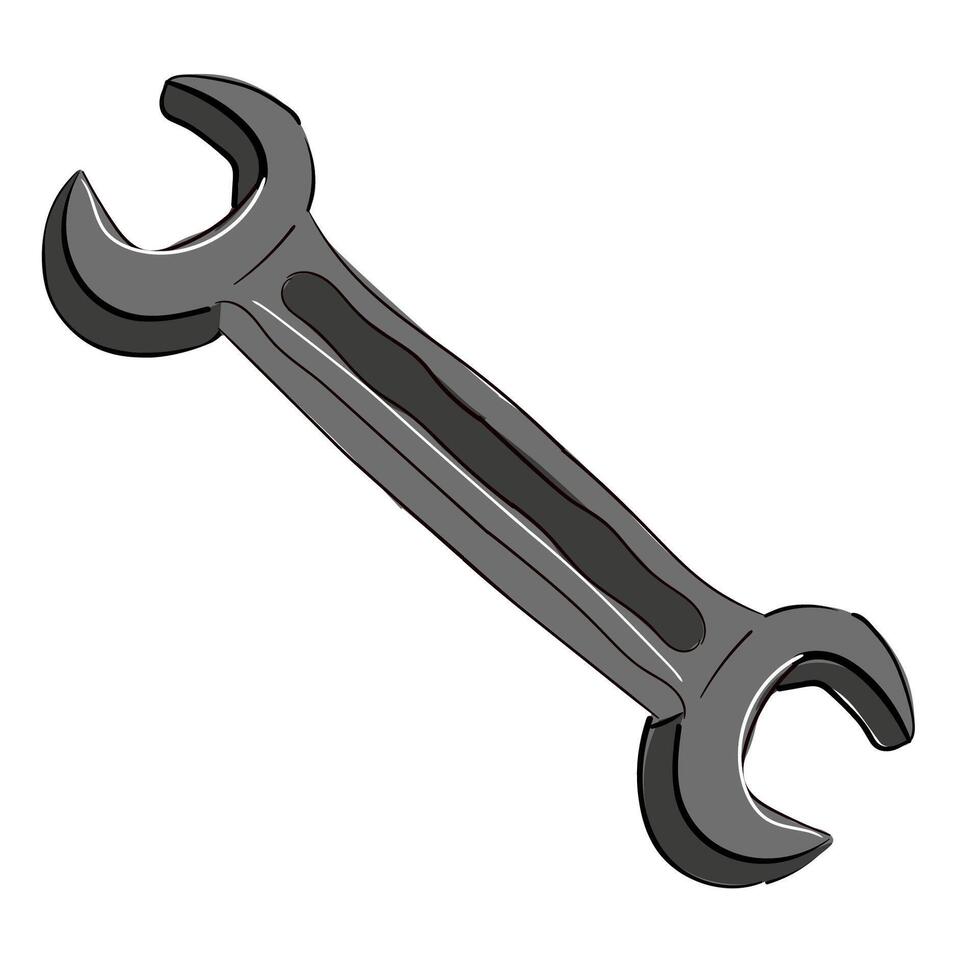 wrench in doodle style vector
