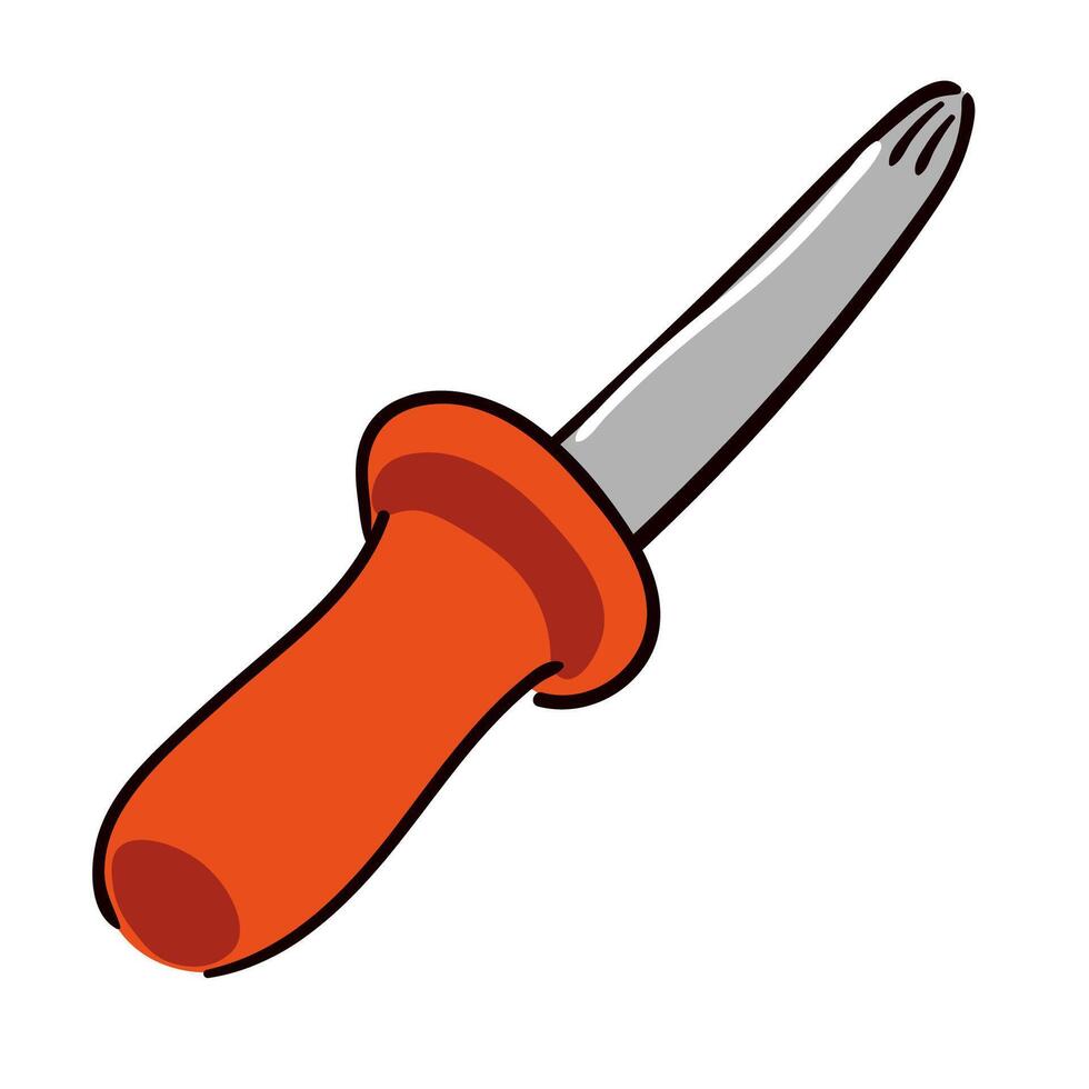 screwdriver in doodle style vector