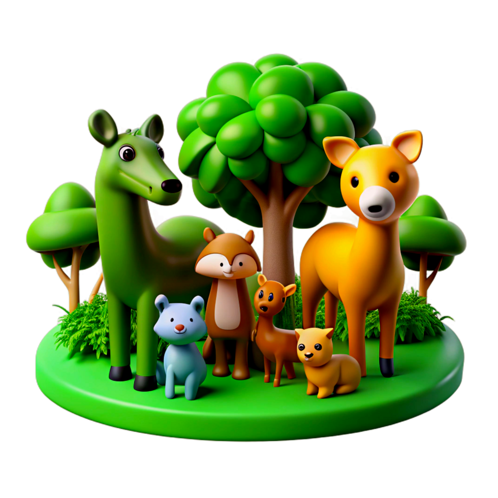 animals in the forest on transparrent background png