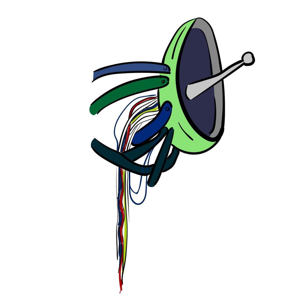 satellite dish in doodle style vector