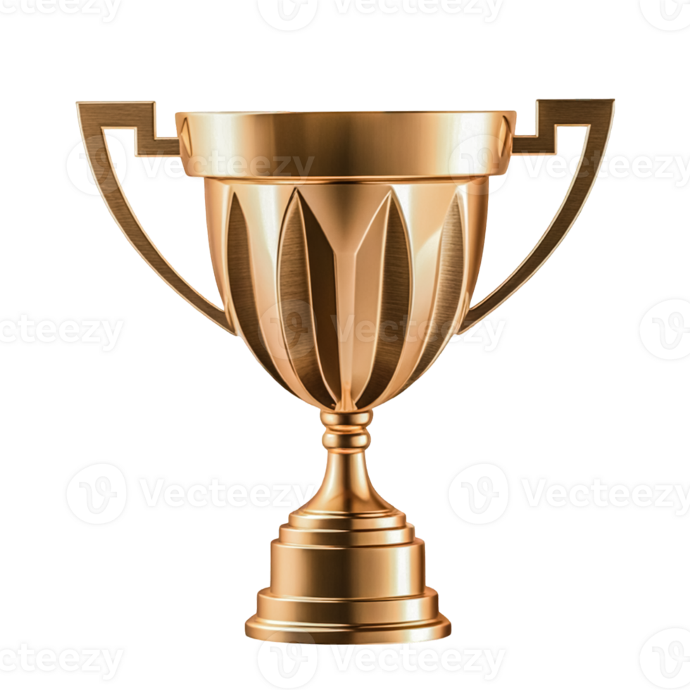 3d realistic golden trophy cup png