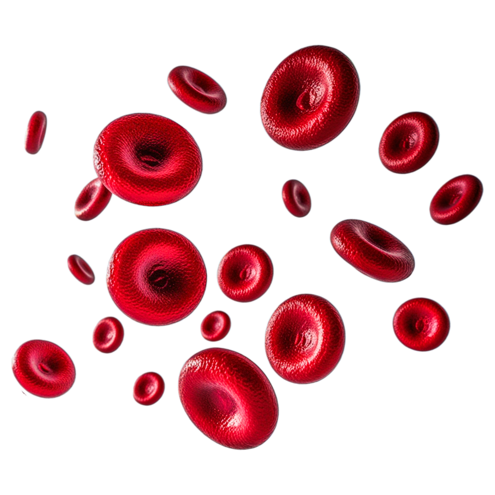 3D realistic red blood cells platelets png