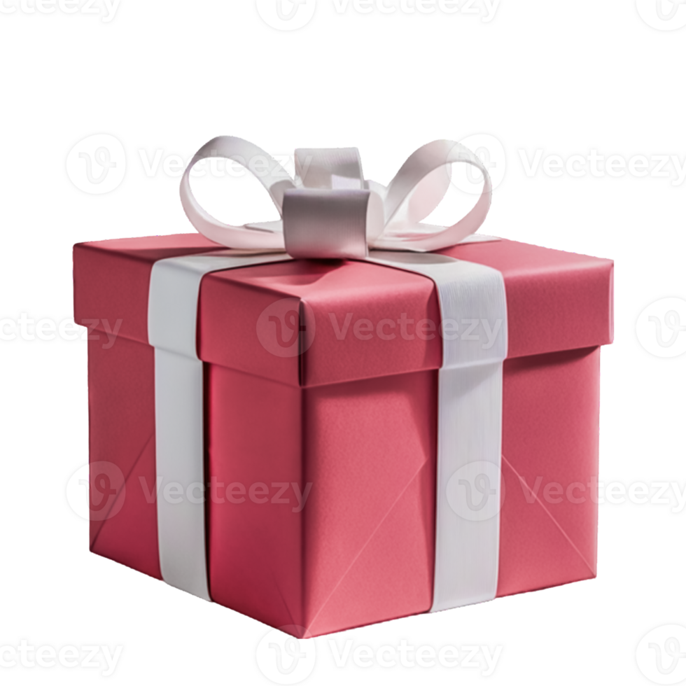 Rose gold color gift box tied with white ribbon png