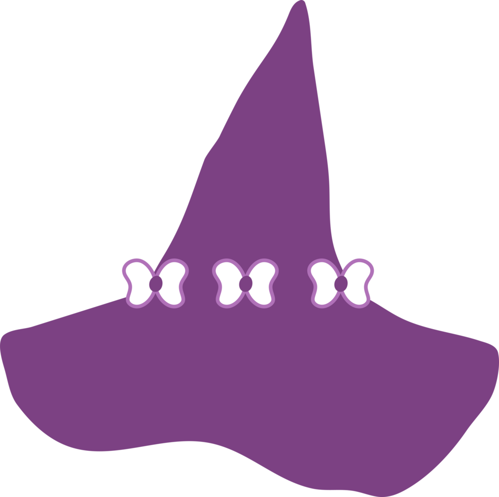 Happy Halloween day isolate element of cute flower purple hat. png