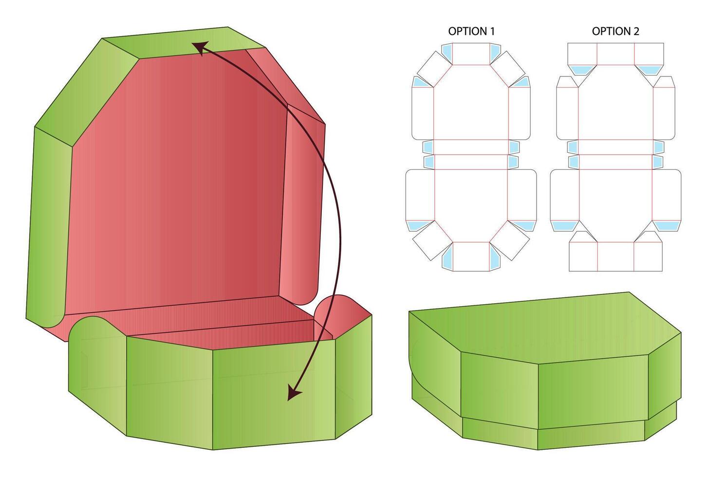 An open box with a lid and a lid vector
