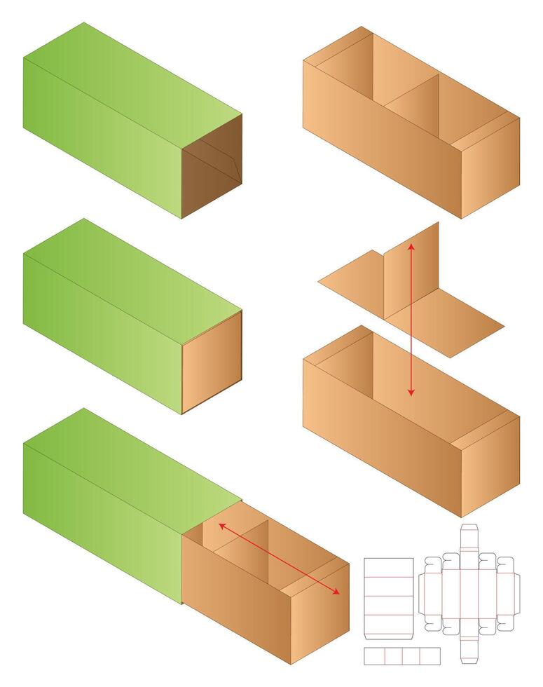 Paper box product packaging with 3d mock-up vector