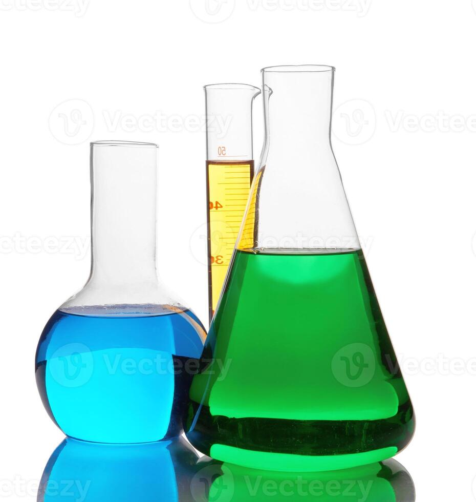 test tubes on white photo